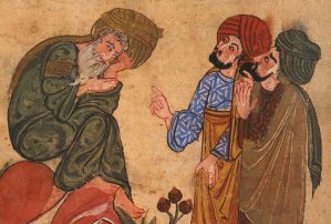 Aliento. Socrate et ses étudiants (miniature), Mubashshir ibn Fātik, « Mukhtār al-ḥikam wa-maḥāsin al-kalim », Manuscrit seldjoukide, XIIIe s., Musée Topkapi, Istanbul
