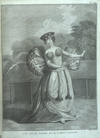 Représentation d’une jeune femme dansant (Tahiti).